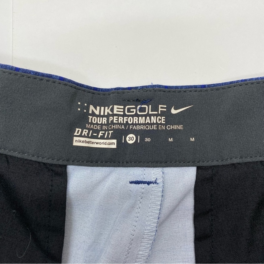 Nike Men's Golf Tour Performance Dri Fit Shorts Size 30 Blue Check Casual Dress - Picture 8 of 12